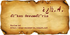 Ékes Annamária névjegykártya